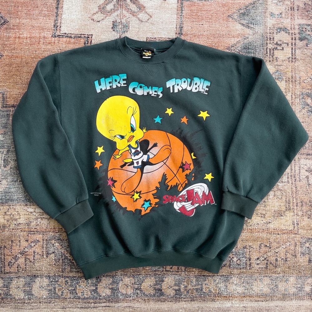 Vintage 1996 Space Jam Tweety Crewneck Sweatshirt